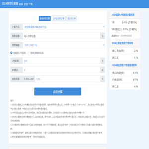 房贷计算器2024年最新版_房贷计算器_2024年房贷计算器_贷款计算器